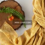 شال چهارفصل فلورت _ مدل 1536 حاشیه خردلی