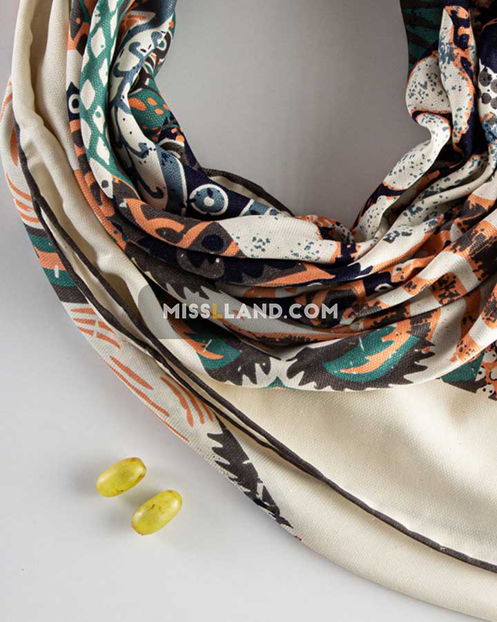 روسری پاییزه آتنا - مدل 7221 سفید