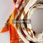 روسری چهارفصل درسا - مدل 7256 حاشیه شیری نارنجی