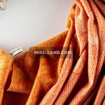 شال پاییزه پلنگی - مدل 2164 حاشیه نارنجی