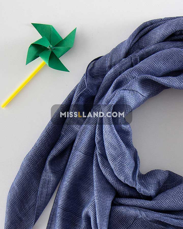 روسری چهارفصل لوئیسا - مدل 7266 حاشیه آبی