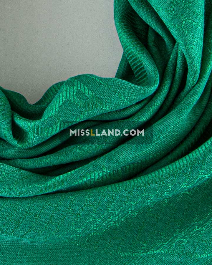 روسری نخی ژاکارد هرمس - مدل 7268 حاشیه سبز