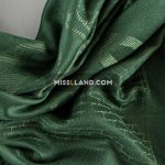 روسری نخی ژاکارد هرمس - مدل 7268 حاشیه سبز تیره