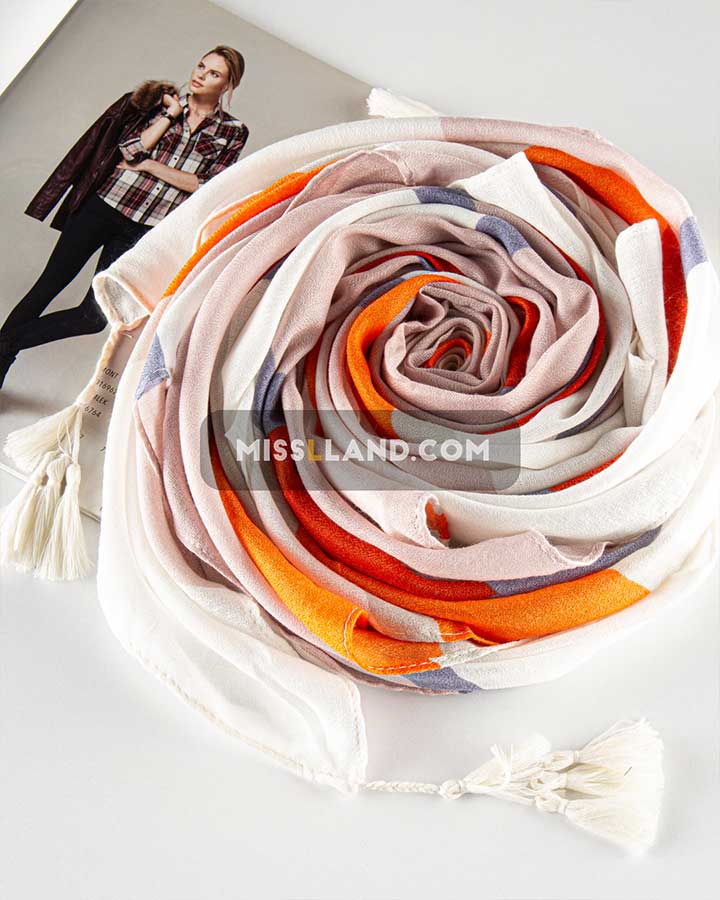 روسری نخی جهارفصل هرمس - مدل 8006 نخی