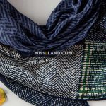 روسری نخی پاییزه زیبان - مدل 8012 حاشیه سرمه ای