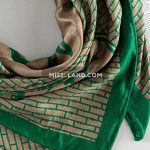 روسری نخی پاییزه هرمس - مدل 7212 حاشیه سبز