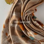 روسری نخی پاییزه نایریکا - مدل 7273 حاشیه نسکافه ای