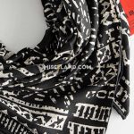 روسری نخی پاییزه لوگان - مدل 7287 حاشیه سفید مشکی