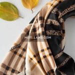 روسری نخی پاییزه بربری - مدل 8017 حاشیه مشکی