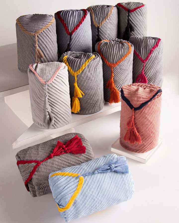 روسری نخی چهارفصل لورن - مدل 7325 رنگبندی