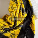 روسری نخی ژاکارد آرمانته - مدل 8037 حاشیه زرد