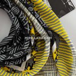 روسری نخی چهارفصل دنیل - مدل 8044 حاشیه زرد