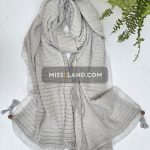 شال نخی بهاره امیلا - مدل 2330 طوسی روشن