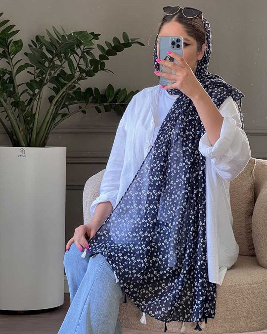 شال نخی بهاره ورونیکا - مدل 2504 تک رنگ