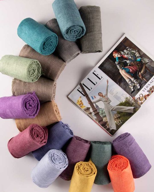 روسری نخی کنفی پونیا - مدل 7259 رنگبندی شال