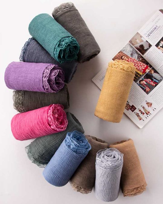 روسری نخی چهارفصل ژیلان - مدل 7455 رنگبندی