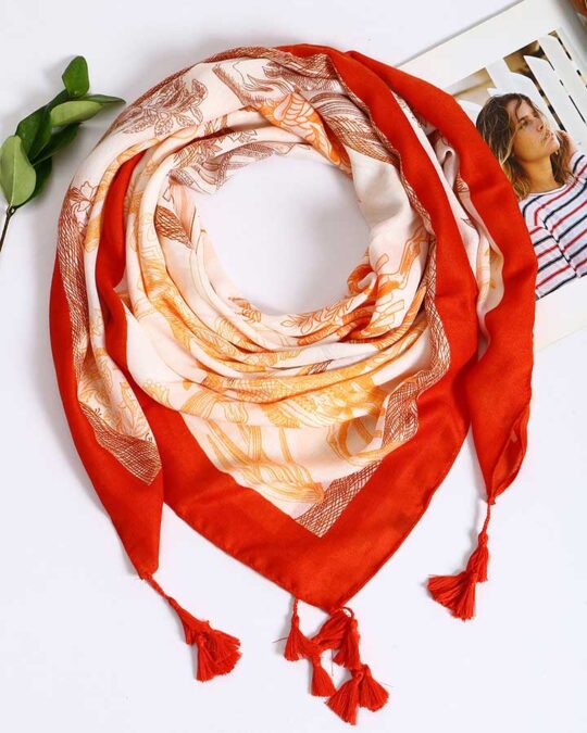 روسری نخی چهارفصل میراندو - مدل 7393 تک رنگ