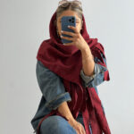 شال پاییزه شیبانو - مدل 5125 تک رنگ