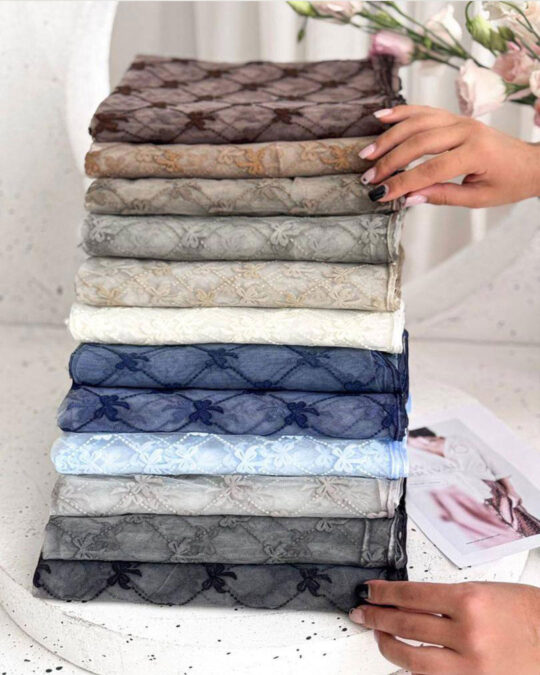 شال حریر شیشه‌ای پیلار - مدل 5583 رنگبندی شال