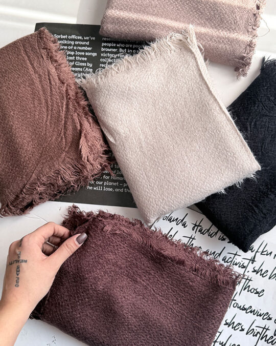 شال نخی حوله‌ای پاییزه سامایا - مدل 5891 رنگبندی شال